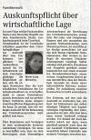 Auskunftspflicht &uuml;ber wirtschaftliche Lage